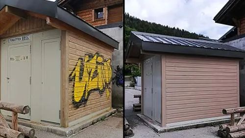 Miniature de réalisation associée : Avant / Après Pullex Primer-Reno et Pullex Plus-Lasur ST06/5.